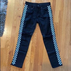 Carmar Demin checkered stripe jeans